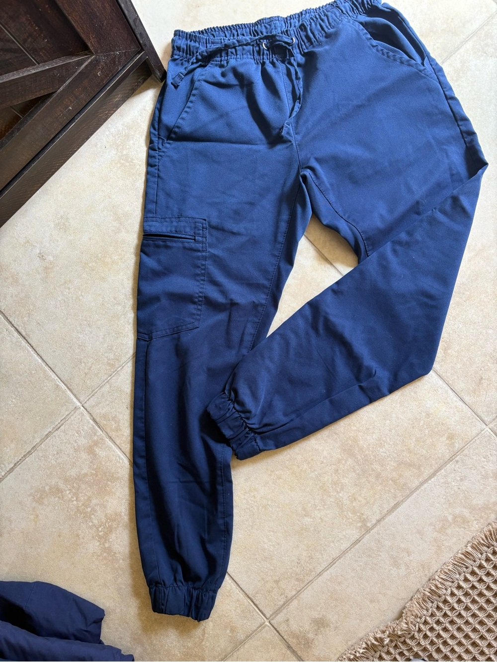 Marilyn Monroe Navy Blue Elastic Waist Cargo Scrub pants